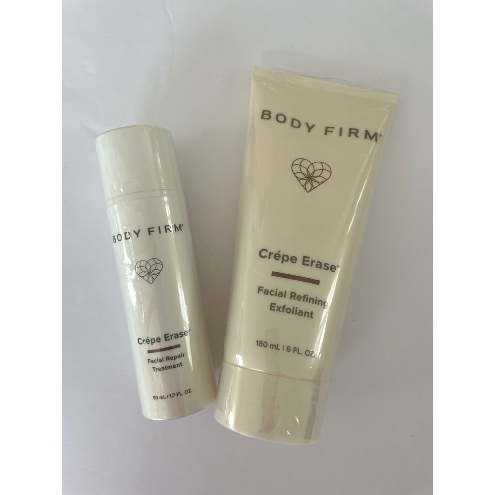 Body Firm Crepe Erase Facial Refining Exfoliant 6oz & Repair Treatment 1.7oz Set